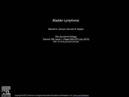 Bladder Lymphoma The Journal of Urology