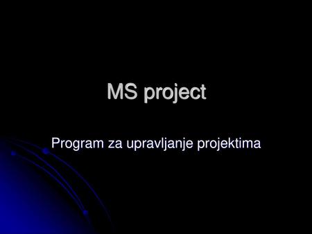 Program za upravljanje projektima