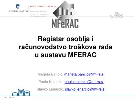 Registar osoblja i računovodstvo troškova rada u sustavu MFERAC