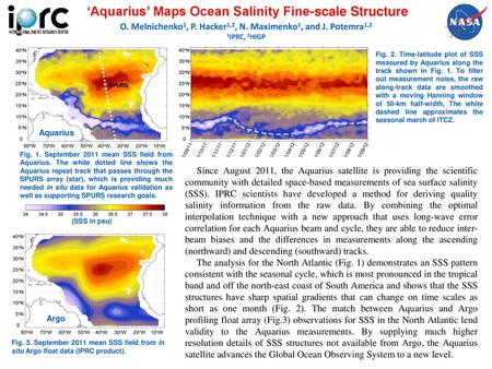 ‘Aquarius’ Maps Ocean Salinity Fine-scale Structure
