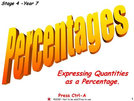 Expressing Quantities as a Percentage.