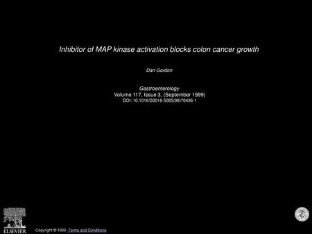 Inhibitor of MAP kinase activation blocks colon cancer growth