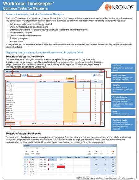 Resolve Timecard Exceptions - Hourly Timecard