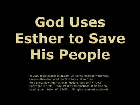 God Uses Esther to Save His People