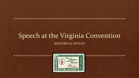 Speech at the Virginia Convention