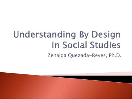 Understanding By Design in Social Studies