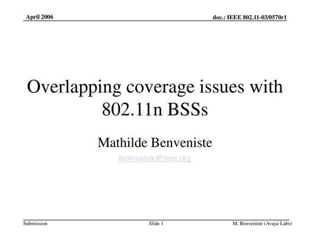 Overlapping coverage issues with n BSSs