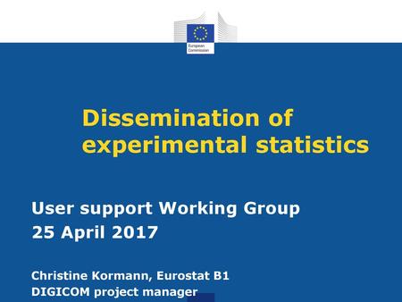 Dissemination of experimental statistics
