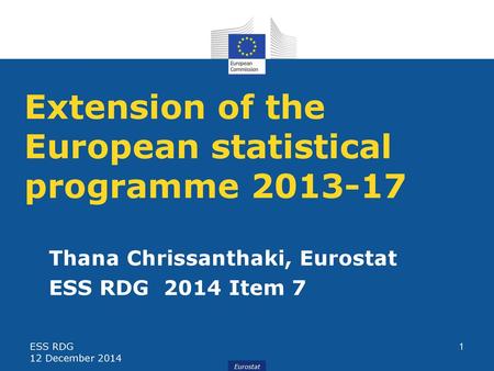 Extension of the European statistical programme