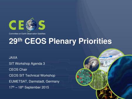 29th CEOS Plenary Priorities