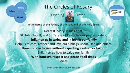 The Circles of Rosary Opening Prayer