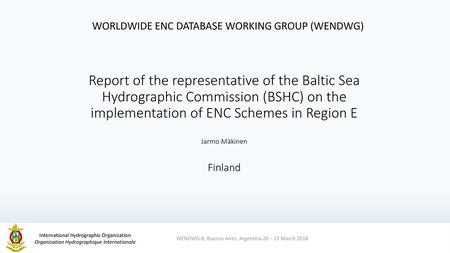 WORLDWIDE ENC DATABASE WORKING GROUP (WENDWG)