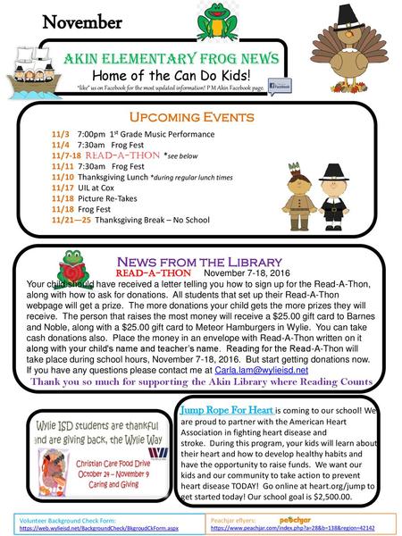 Order yours today February 2/8 Akin Elementary Frog News - ppt download