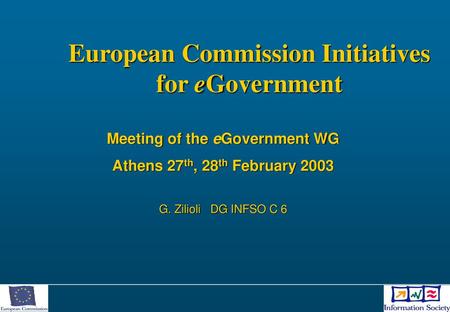 European Commission Initiatives for eGovernment