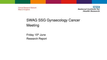 SWAG SSG Gynaecology Cancer Meeting