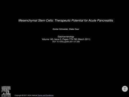Mesenchymal Stem Cells: Therapeutic Potential for Acute Pancreatitis
