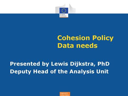 Cohesion Policy Data needs