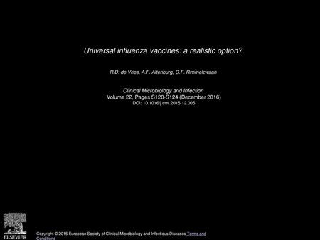 Universal influenza vaccines: a realistic option?