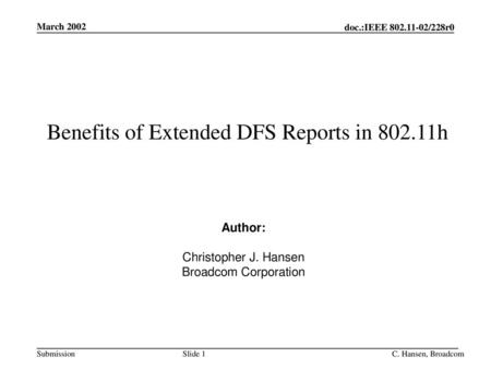 Benefits of Extended DFS Reports in h