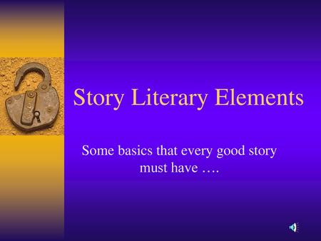 Story Literary Elements