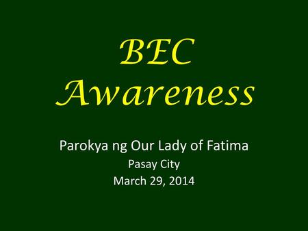 Parokya ng Our Lady of Fatima Pasay City March 29, 2014