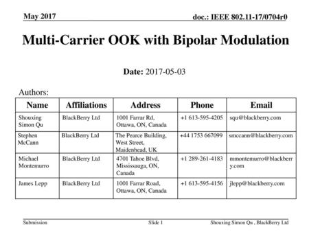 Multi-Carrier OOK with Bipolar Modulation
