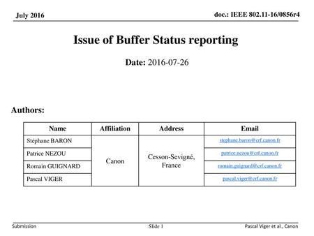 Issue of Buffer Status reporting
