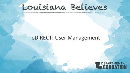 eDIRECT: User Management