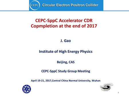 CEPC-SppC Accelerator CDR Copmpletion at the end of 2017
