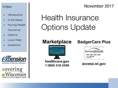 Introduction Index Introduction In the News Having Health Insurance
