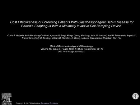 Cost Effectiveness of Screening Patients With Gastroesophageal Reflux Disease for Barrett’s Esophagus With a Minimally Invasive Cell Sampling Device 