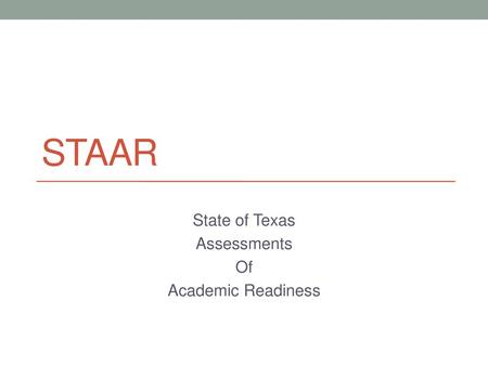 State of Texas Assessments Of Academic Readiness