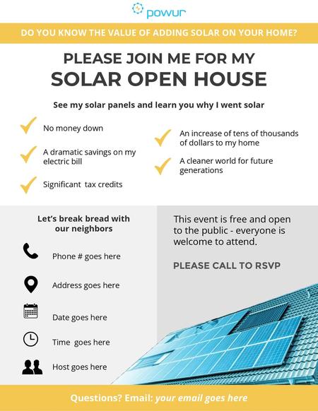 SOLAR OPEN HOUSE PLEASE JOIN ME FOR MY
