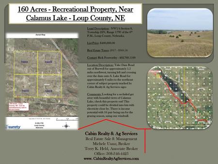160 Acres - Recreational Property, Near Calamus Lake - Loup County, NE