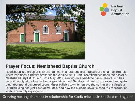 Prayer Focus: Neatishead Baptist Church
