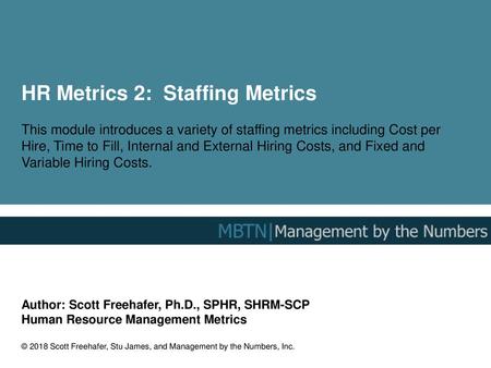 HR Metrics 2: Staffing Metrics
