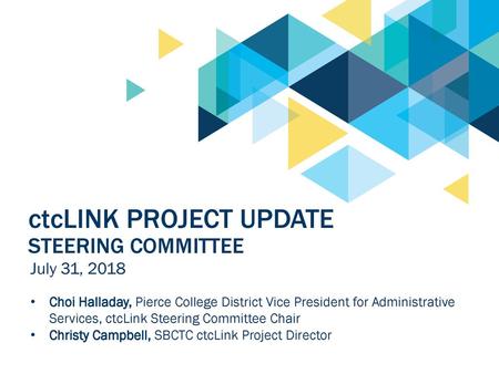 ctcLink Project Update Steering committee