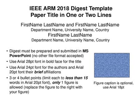 IEEE ARM 2018 Digest Template Paper Title in One or Two Lines