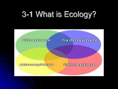 3-1 What is Ecology?.