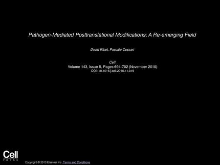 Pathogen-Mediated Posttranslational Modifications: A Re-emerging Field