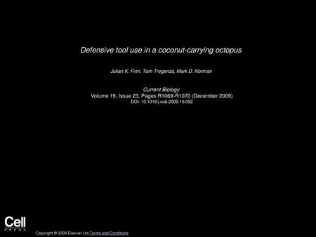 Defensive tool use in a coconut-carrying octopus