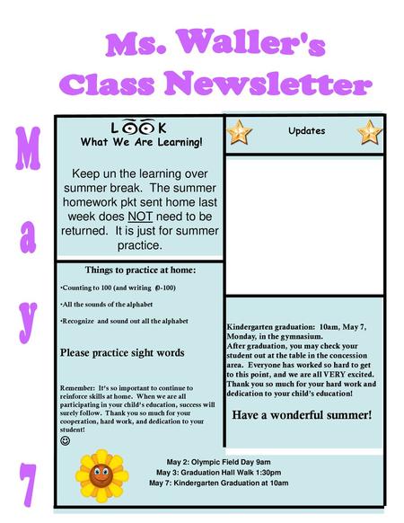 Ms. Waller's Class Newsletter