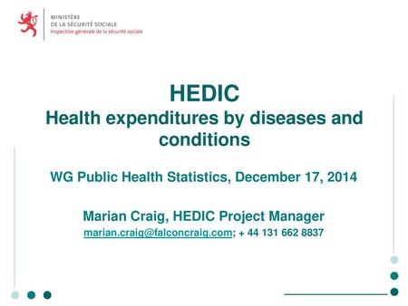 HEDIC Health expenditures by diseases and conditions