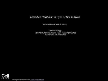 Circadian Rhythms: To Sync or Not To Sync
