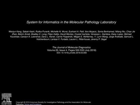 System for Informatics in the Molecular Pathology Laboratory