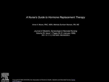 A Nurse's Guide to Hormone Replacement Therapy