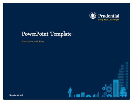 PowerPoint Template Navy Cover with Icons.