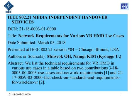 IEEE MEDIA INDEPENDENT HANDOVER SERVICES