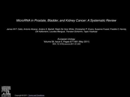 MicroRNA in Prostate, Bladder, and Kidney Cancer: A Systematic Review