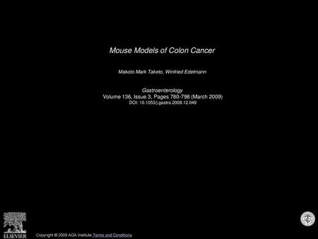 Mouse Models of Colon Cancer